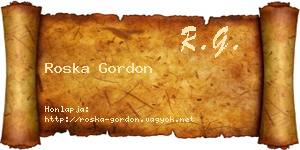 Roska Gordon névjegykártya